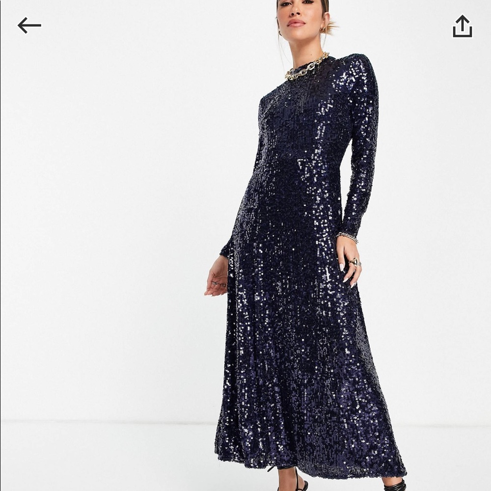 Navy Sequin ASOS Dress